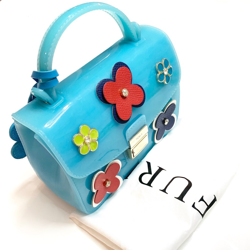 Furla PVC new with tag floral bag with chain